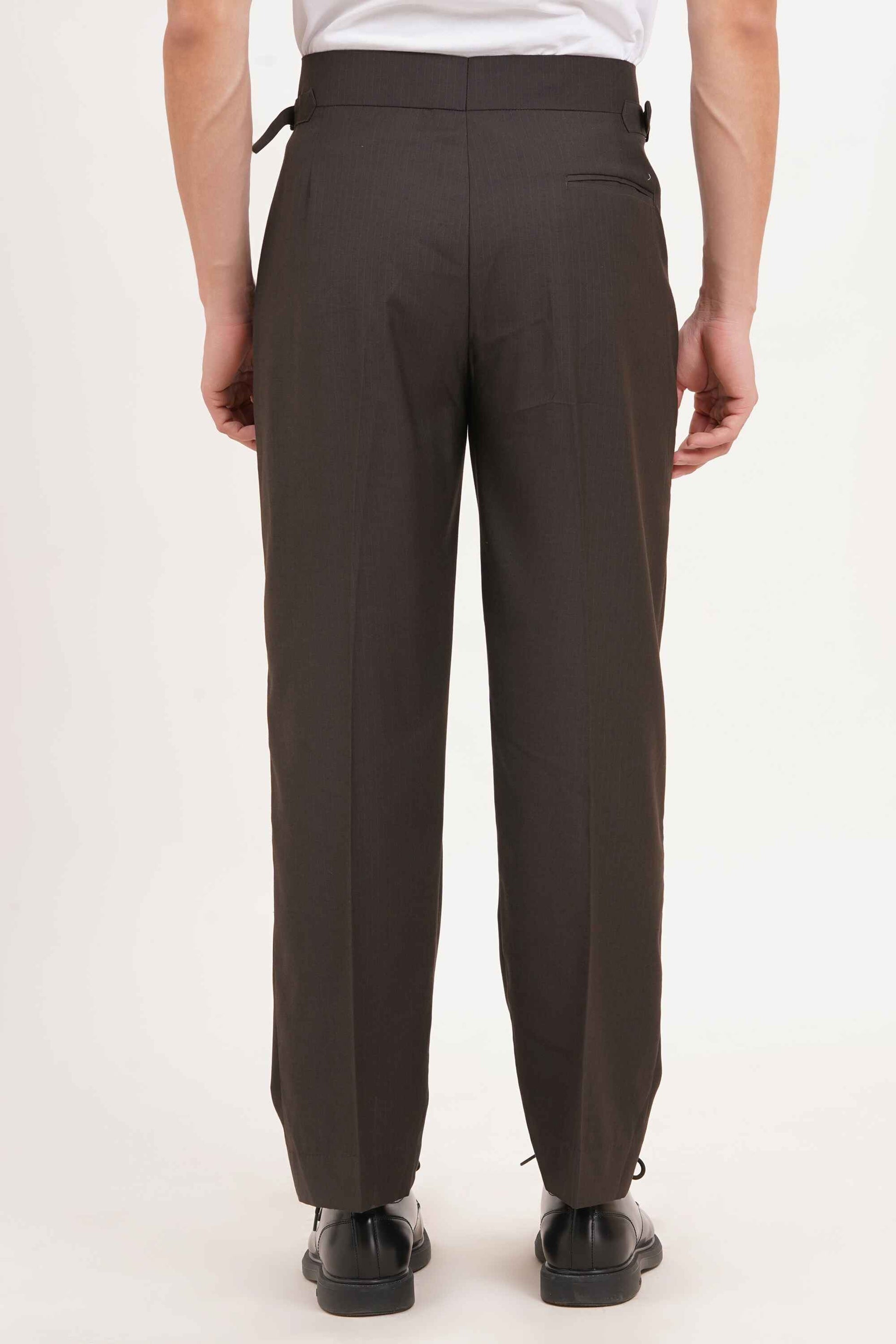 Dark Olive Green Gurkha Pants Double Botton with Side Adjusters Military-Inspired Elegance - Adam Spirit