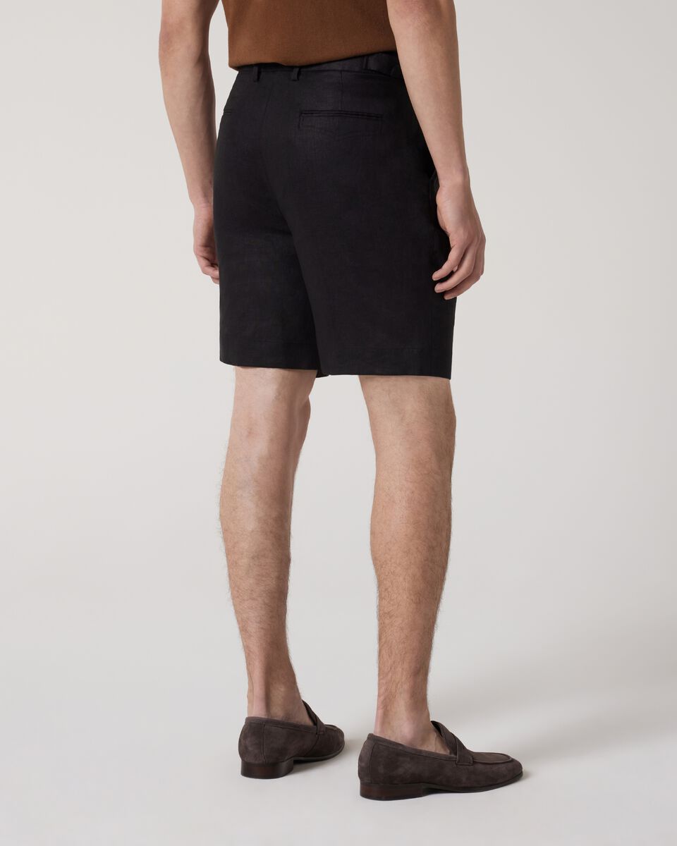 Black Linen Beach Shorts With Side Adjusters – Lightweight & Breathable Summer Essential - Adam Spirit