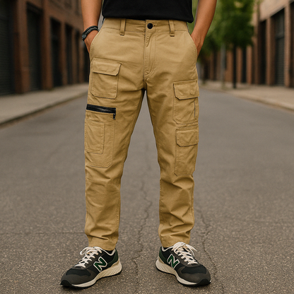 Khaki Cargo Pants Rugged Style Meets Urban Utility - Adam Spirit