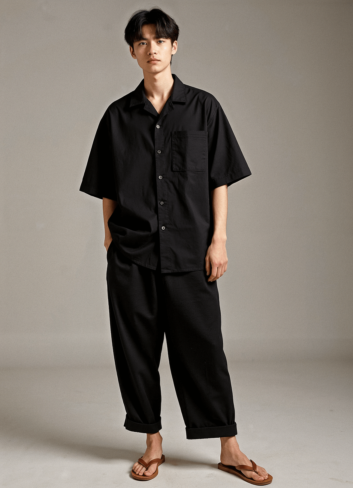 Men’s Black Linen Co-ords set  Breathable & Stylish Two-Piece Outfit - Adam Spirit