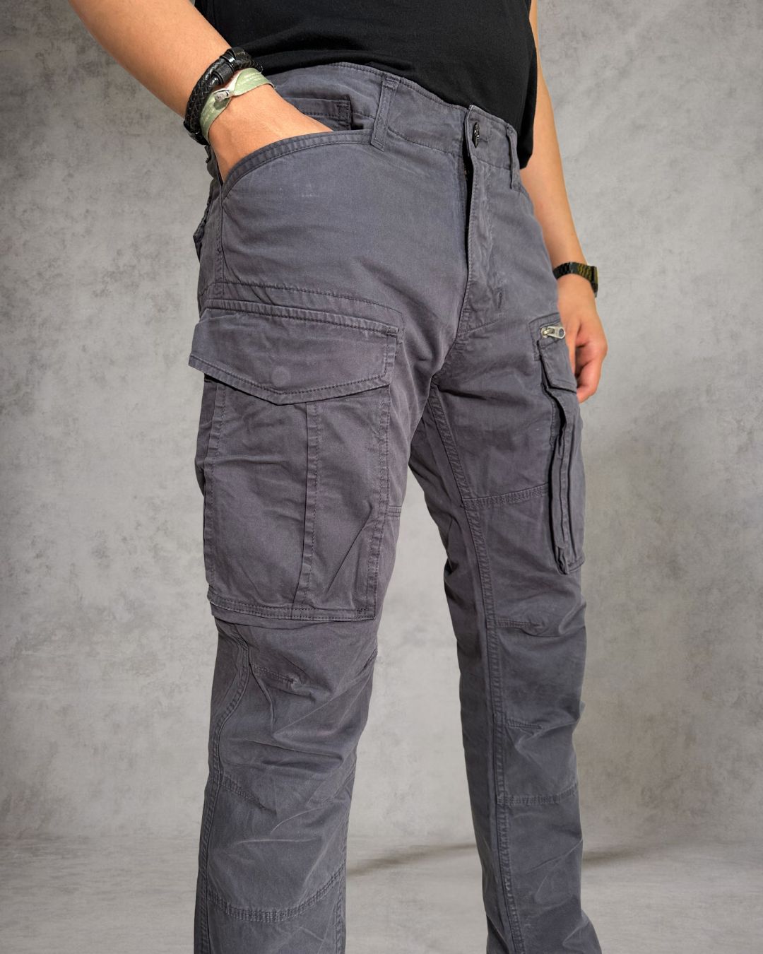 Men’s Charcoal Grey Tactical Cargo Pants | by Adam Spirit - Adam Spirit
