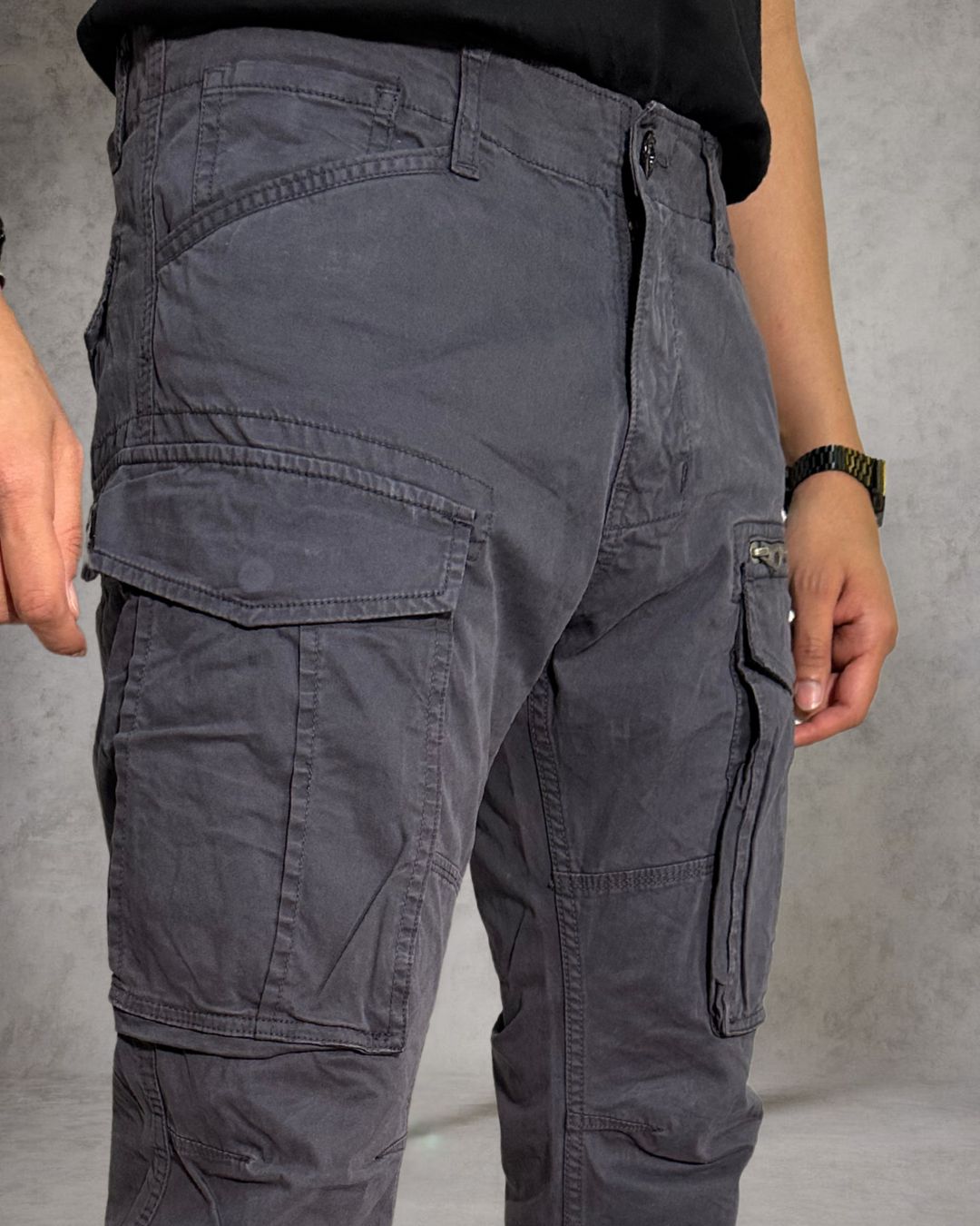 Men’s Charcoal Grey Tactical Cargo Pants | by Adam Spirit - Adam Spirit