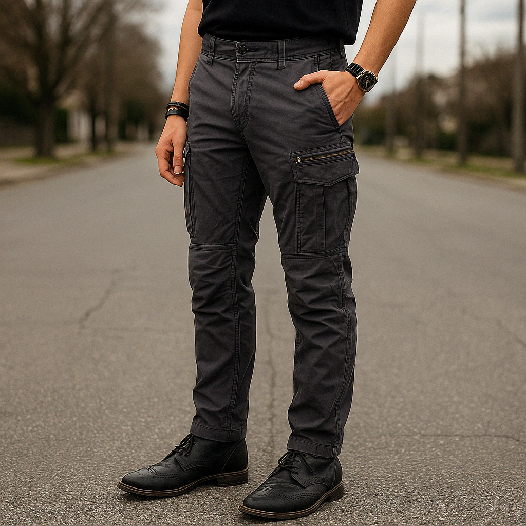 Men’s Charcoal Grey Tactical Cargo Pants | by Adam Spirit - Adam Spirit