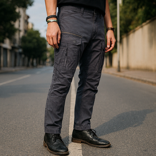 Men’s Charcoal Grey Tactical Cargo Pants | by Adam Spirit - Adam Spirit