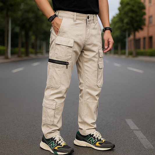 Men’s Light Gray Utility Cargo Pants | by Adam Spirit - Adam Spirit