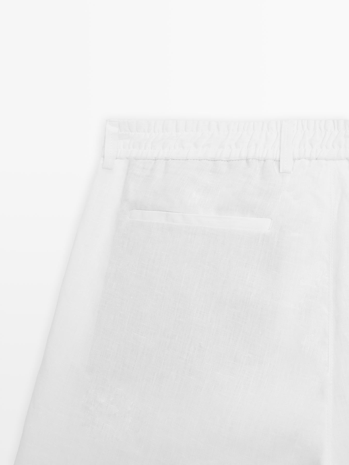 Men's Linen Shorts  Tailored Summer Fit with Elastic Waistband - Adam Spirit
