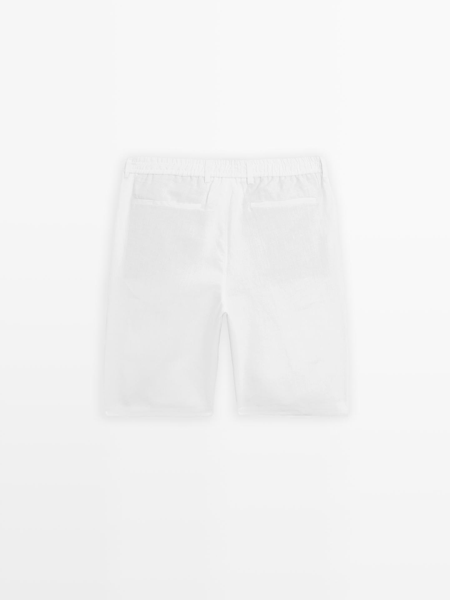 Men's Linen Shorts  Tailored Summer Fit with Elastic Waistband - Adam Spirit