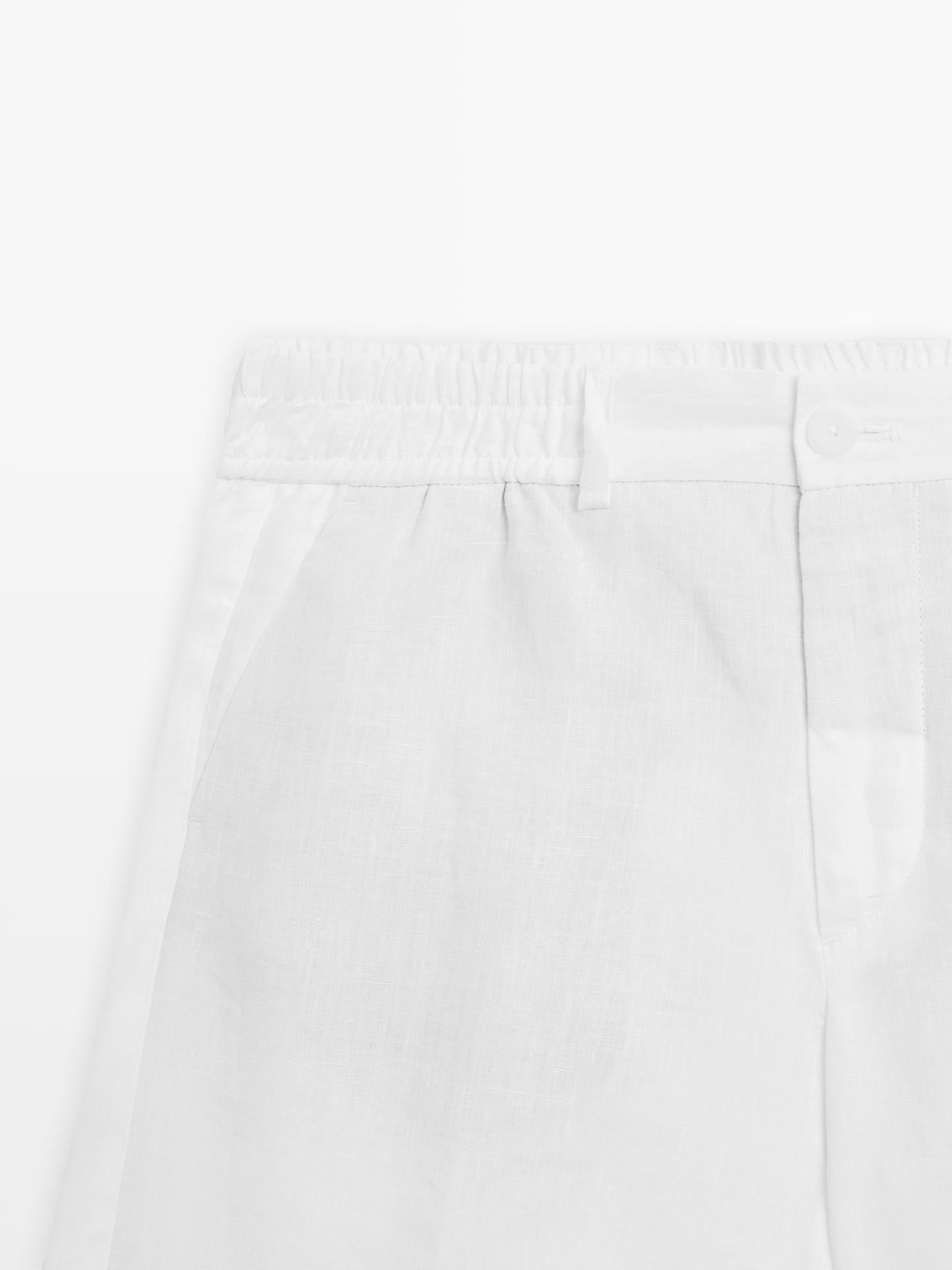 Men's Linen Shorts  Tailored Summer Fit with Elastic Waistband - Adam Spirit