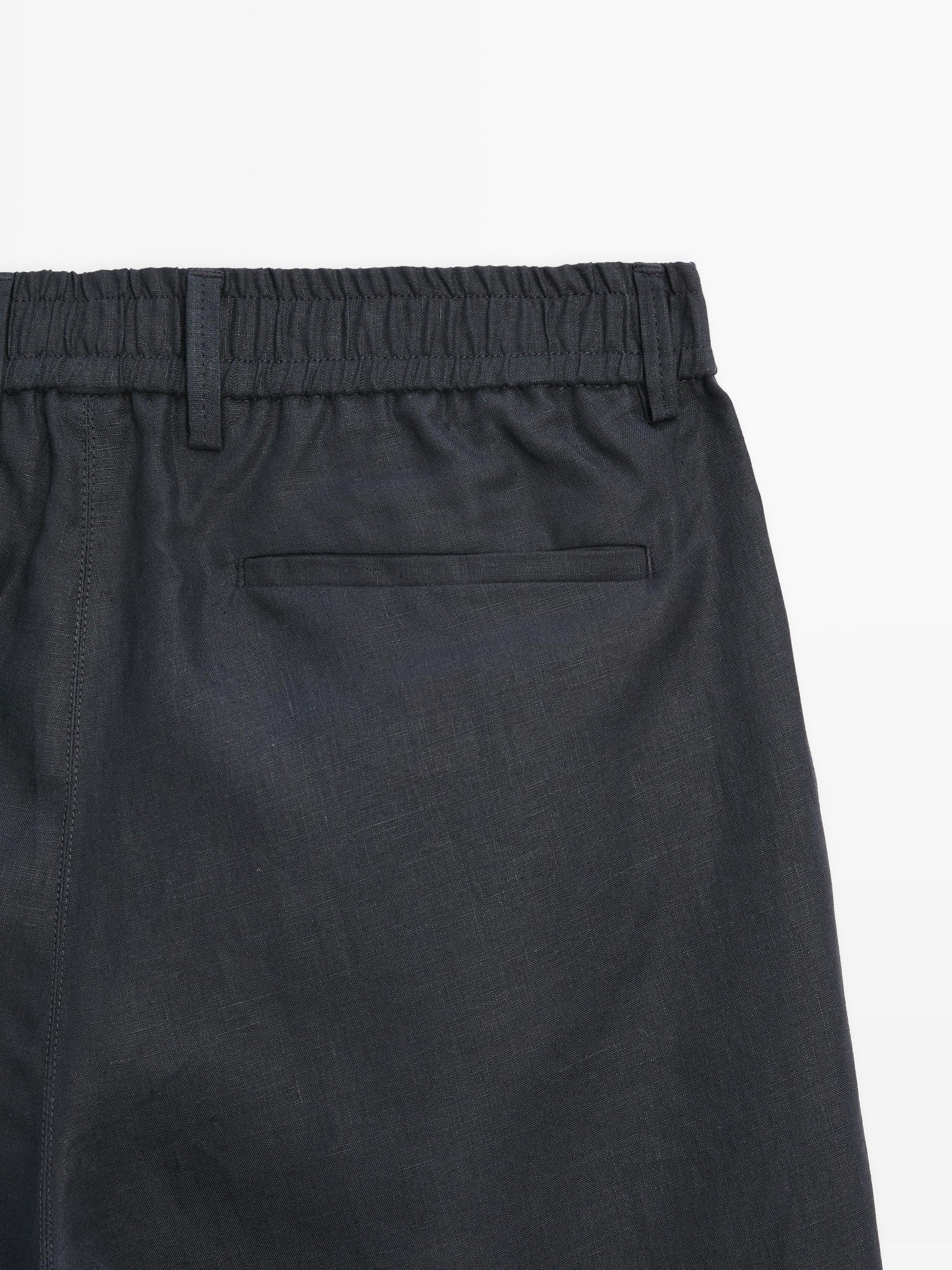 Men's Linen Shorts  Tailored Summer Fit with Elastic Waistband - Adam Spirit
