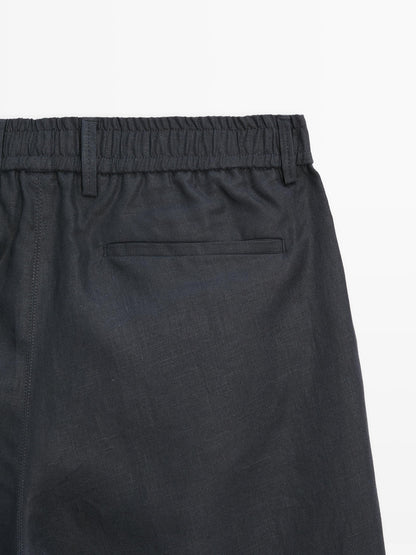 Men's Linen Shorts  Tailored Summer Fit with Elastic Waistband - Adam Spirit