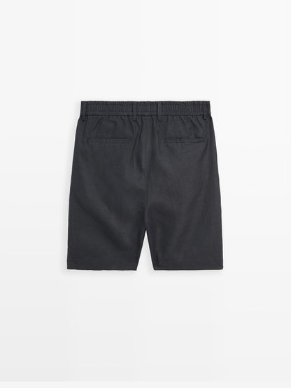 Men's Linen Shorts  Tailored Summer Fit with Elastic Waistband - Adam Spirit