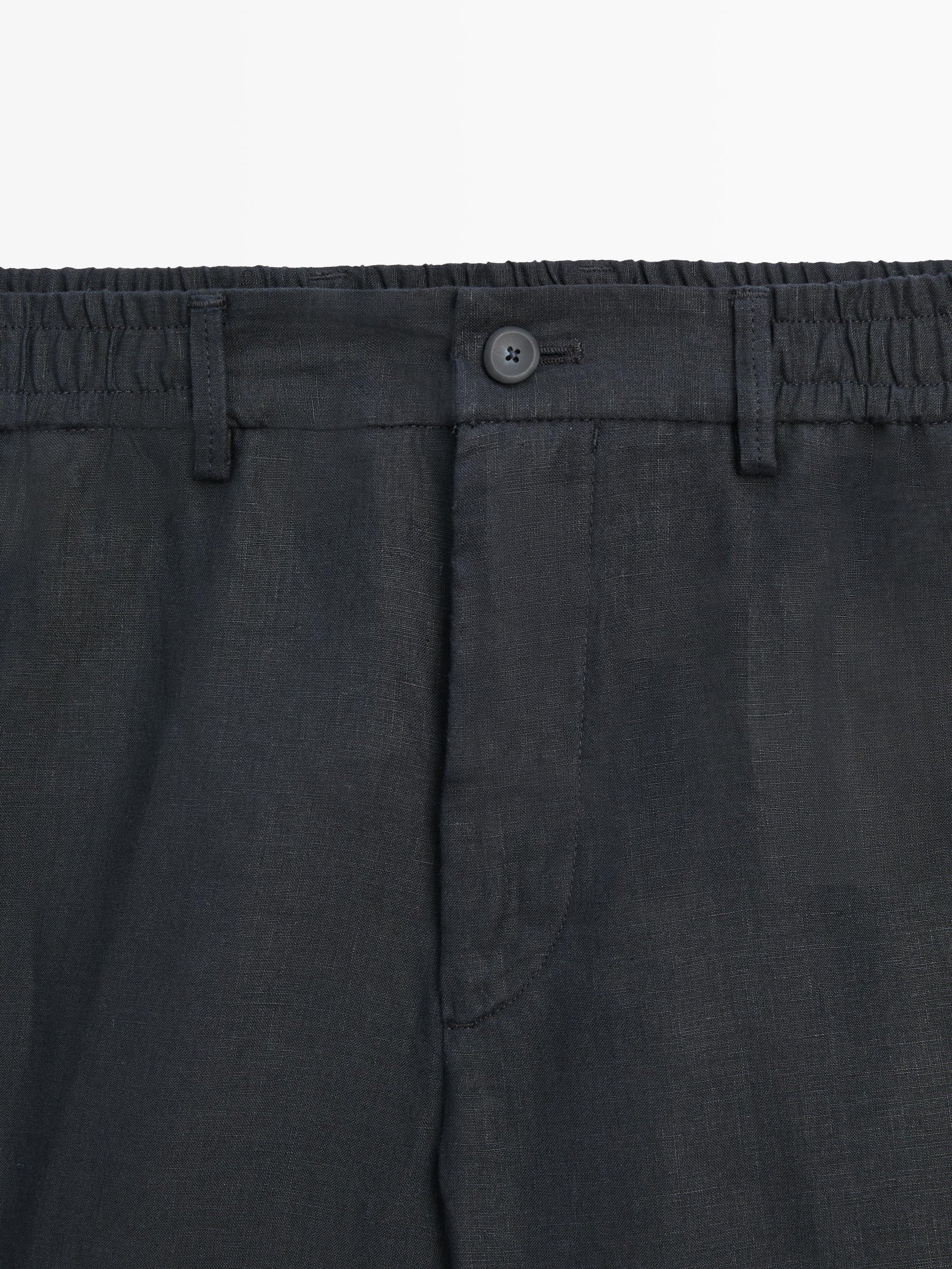 Men's Linen Shorts  Tailored Summer Fit with Elastic Waistband - Adam Spirit