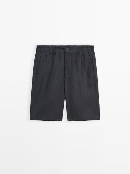 Men's Linen Shorts  Tailored Summer Fit with Elastic Waistband - Adam Spirit