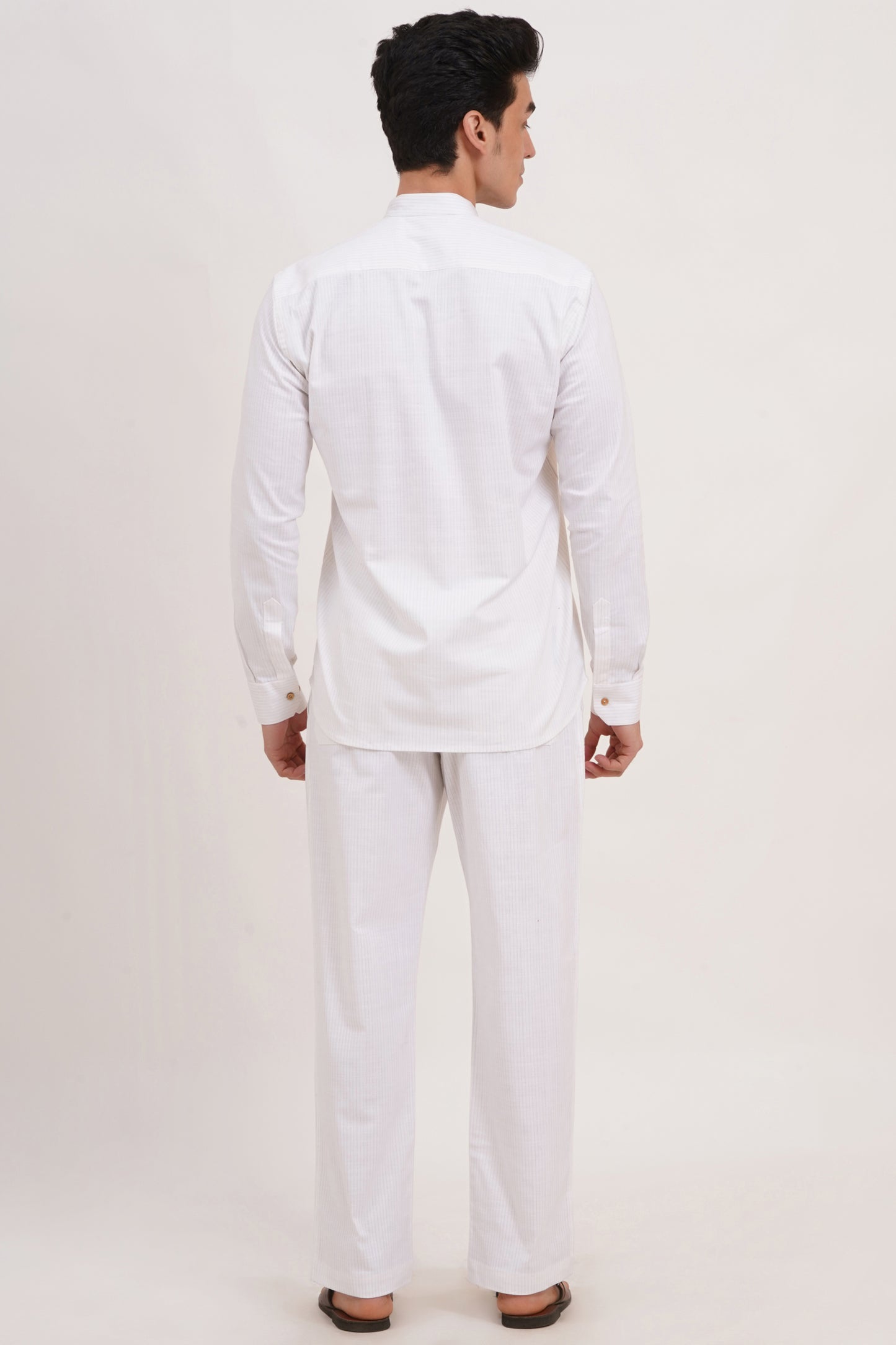 Men’s White Co-ords set  Classic Comfort in a Luxe Linen Blend - Adam Spirit