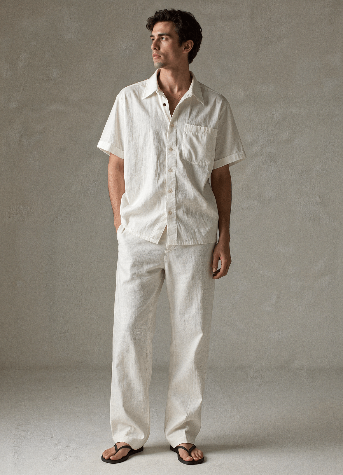 Men’s White Linen Co-ords set  Breathable & Stylish Two-Piece Outfit - Adam Spirit