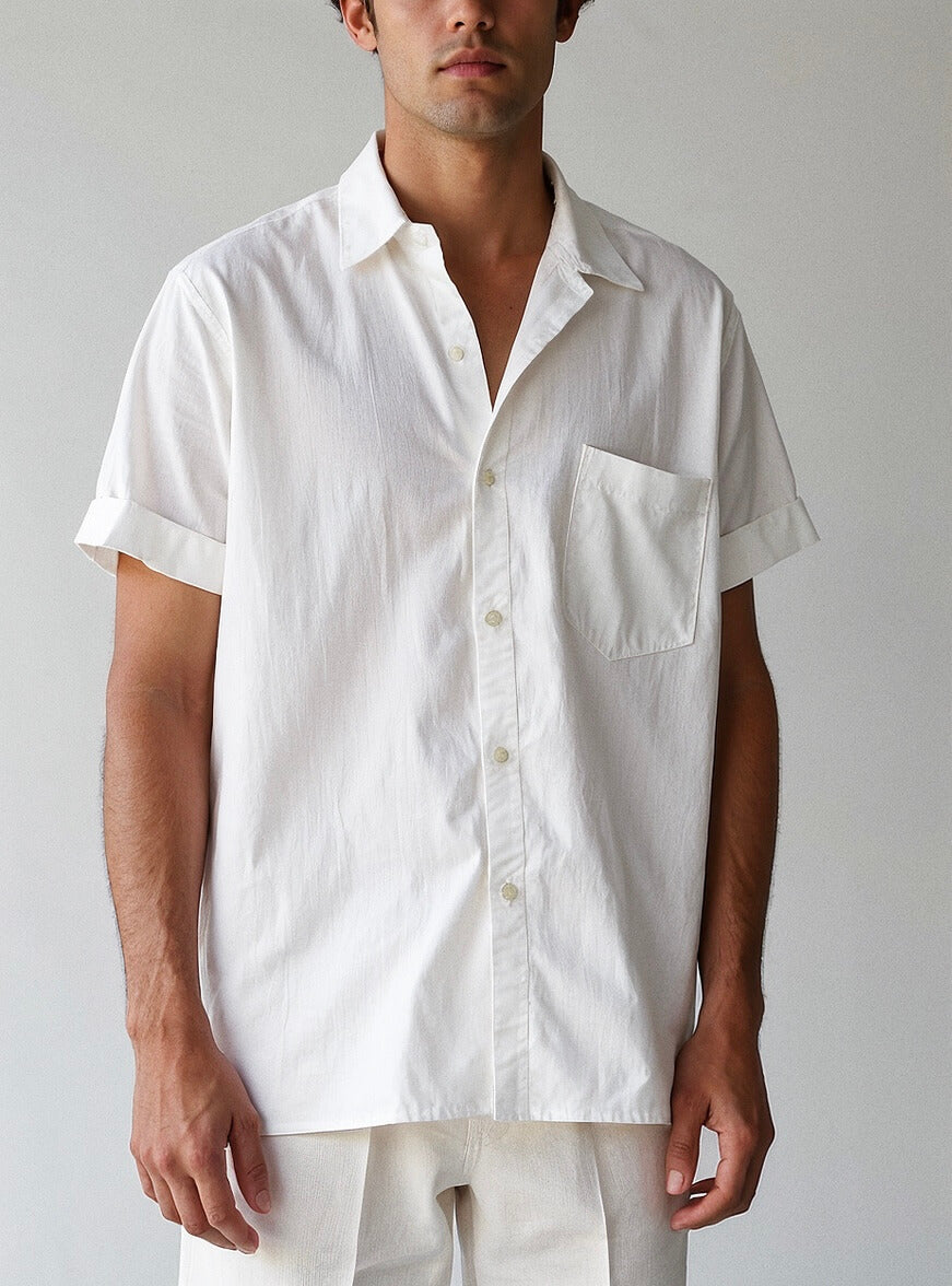 Men’s White Linen Co-ords set  Breathable & Stylish Two-Piece Outfit - Adam Spirit