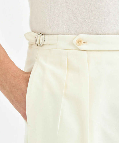 White Gurkha Pants – Side Adjusters & Single Front Button - Adam Spirit