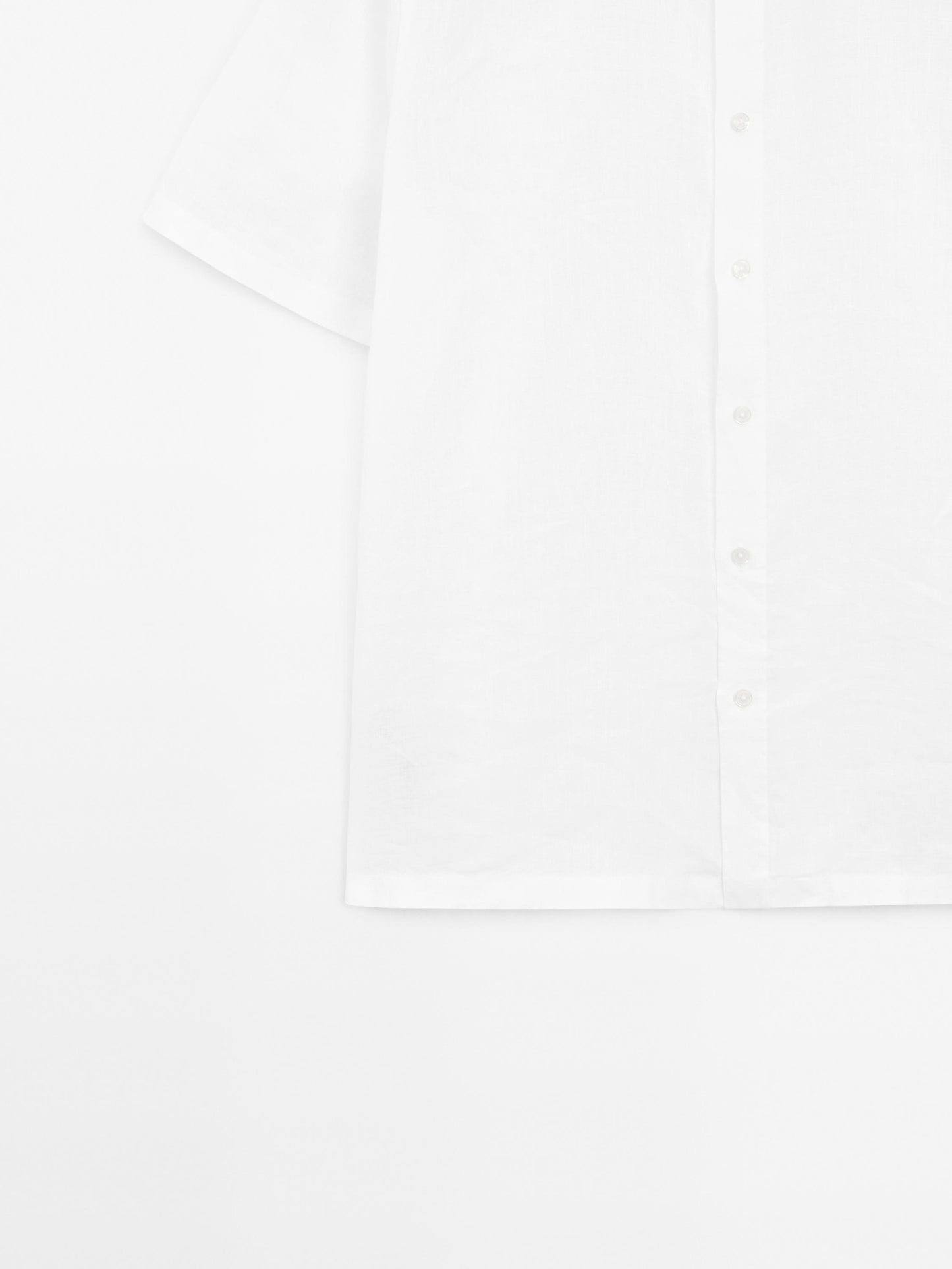 White Linen Shirt  Relaxed Fit Half Sleeves - Adam Spirit