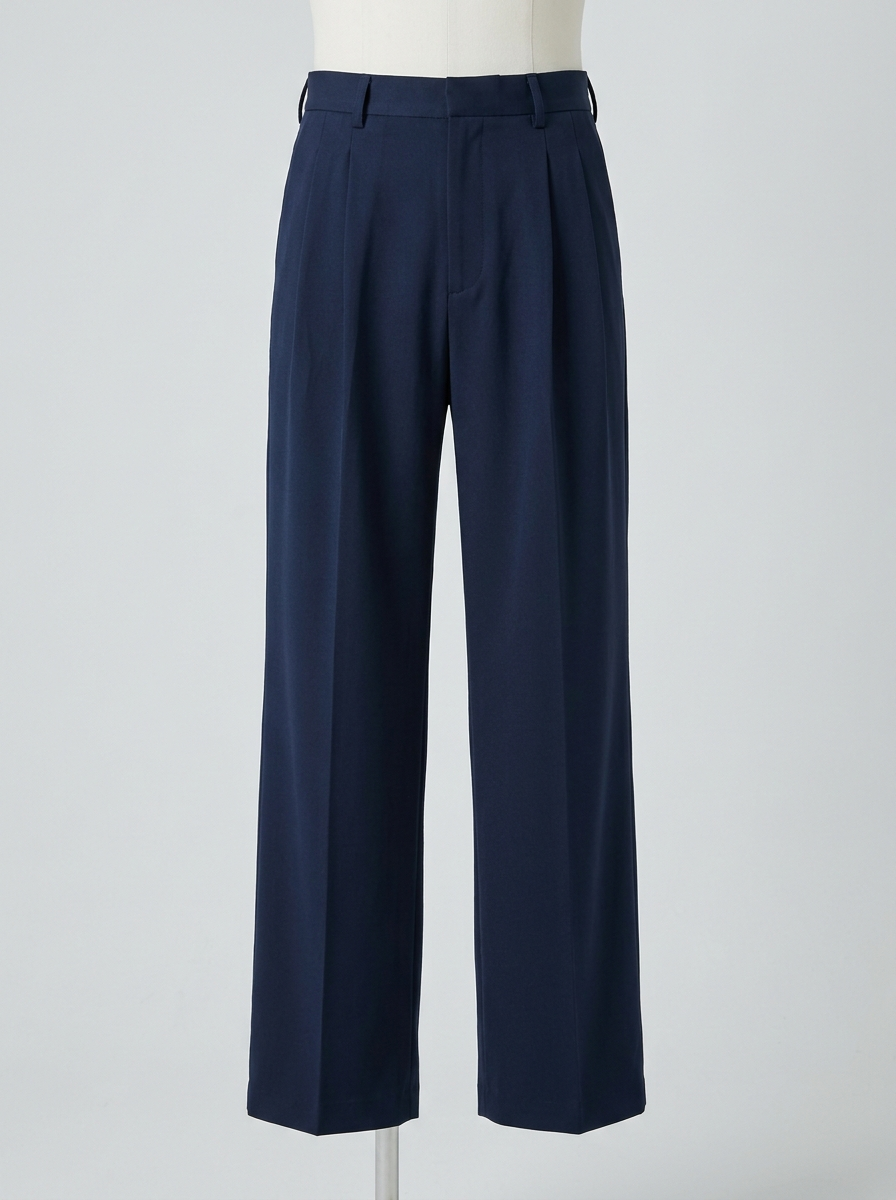 Men's Korean Wide-Leg Trousers Navy Blue - Adam Spirit