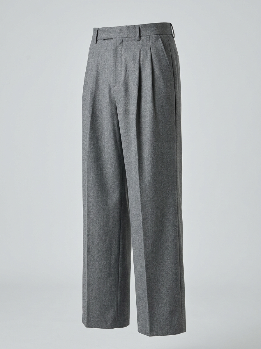 Men's Korean Wide-Leg Trousers Grey - Adam Spirit