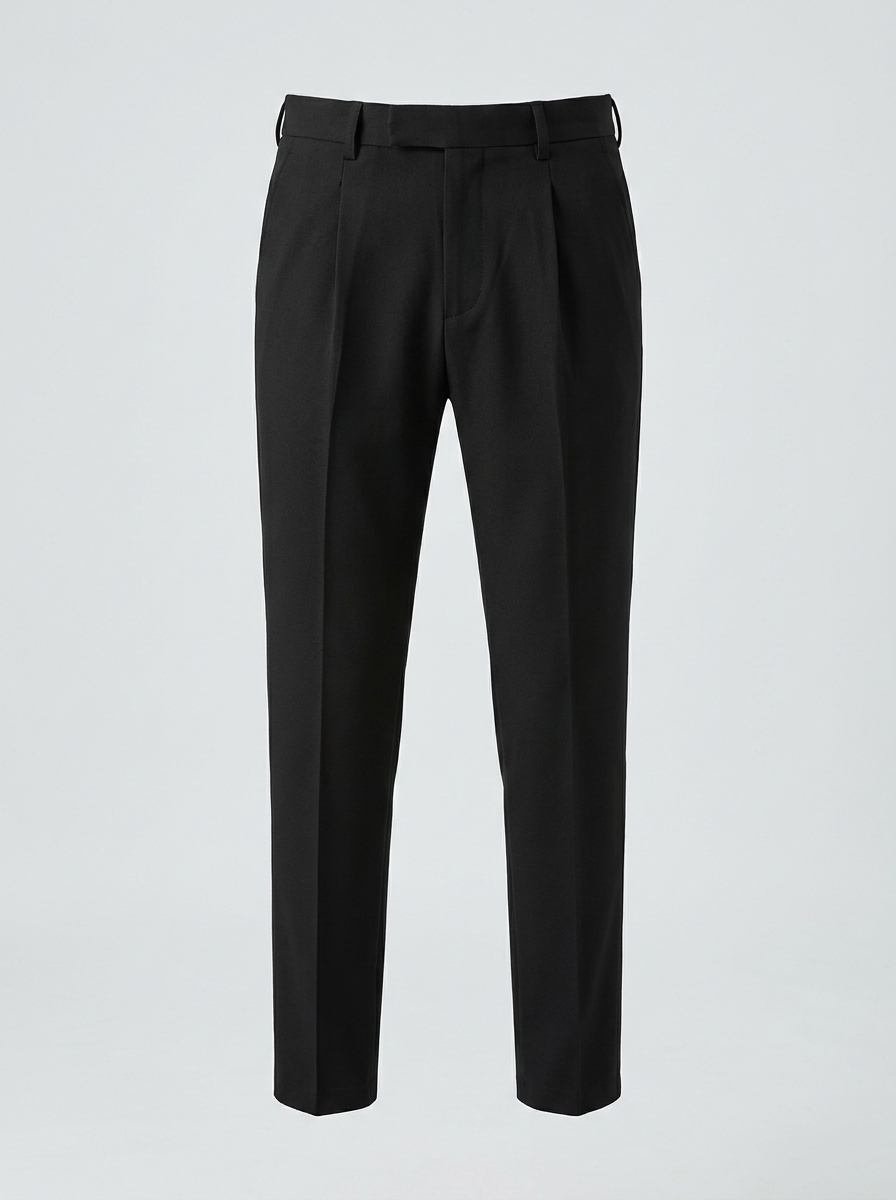 Men's Korean Pleated Tapered Trousers Black - Adam Spirit