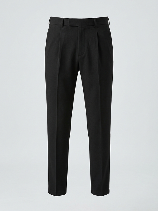 Men's Korean Pleated Tapered Trousers Black - Adam Spirit