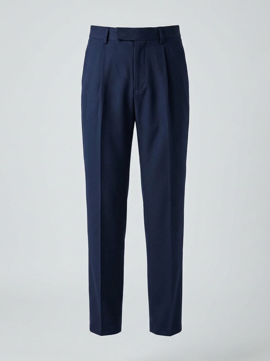 Men's Korean Pleated Tapered Trousers Navy Blue - Adam Spirit