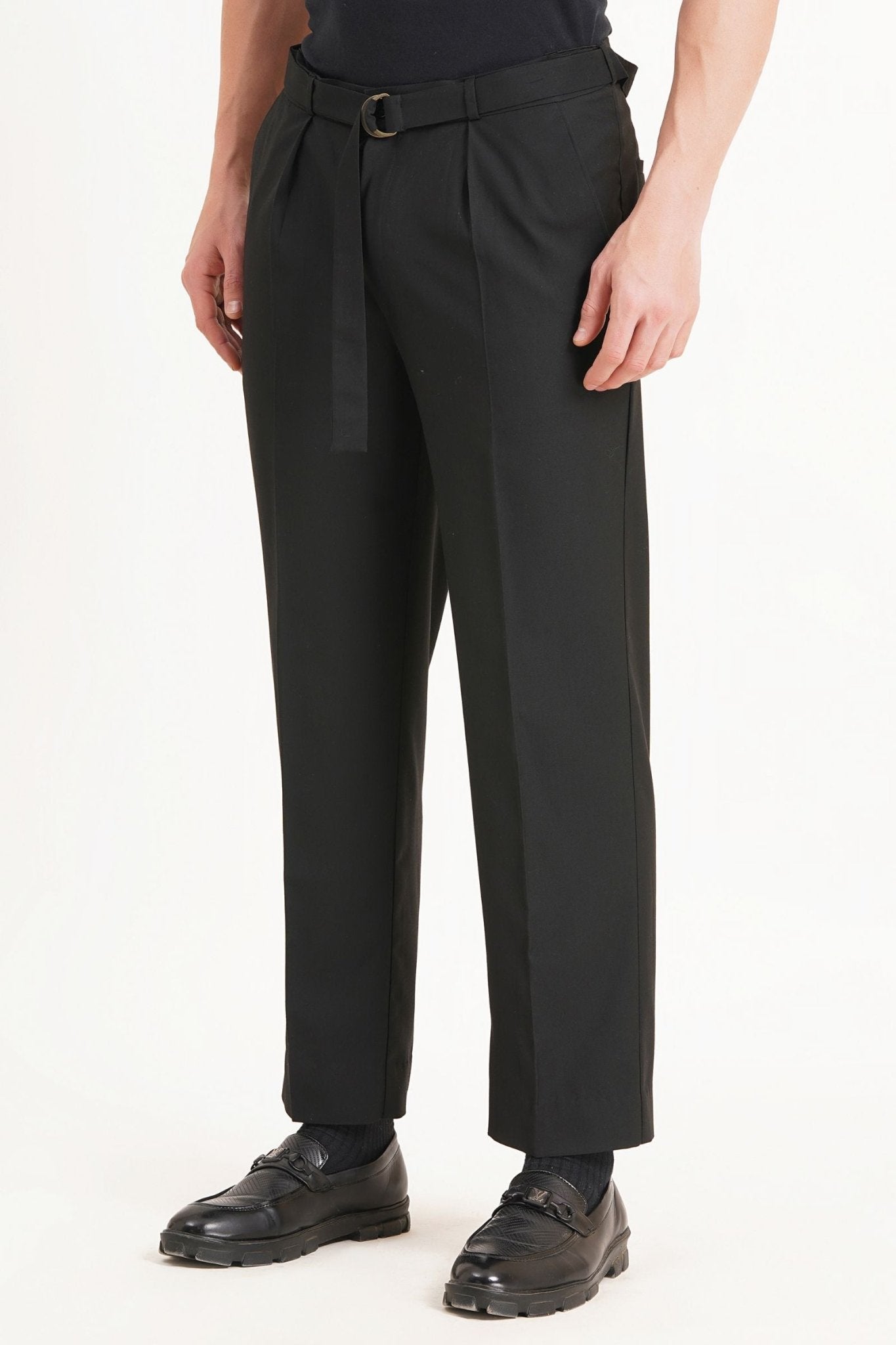 Relaxed Fit D Belted Tailored Pants - Adam Spirit