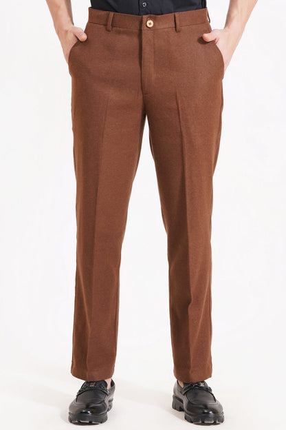 Wool Trousers Timeless Style with a Modern Edge - Brown - Adam Spirit